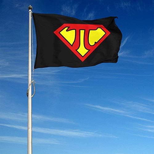 Oaqueen Banderas, Super Pi Garden Flag 4x6 FT Banner with Brass Grommets Fly Breeze House Indoor Outdoor Home Boat Yacht Car Decorations,Single-Sided Black