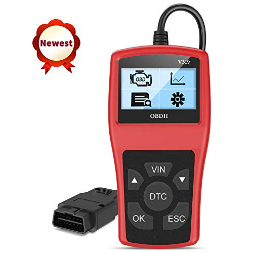 OBD 2 Diagnosticos Coche Portátil OBD II Auto Scanner Interfaz Estandar 16 Pines con Lectura y Borrado de Códigos de Error y Prueba de Batería para Automóviles Protocolos OBDII y Modos OBD2/EOBD/Can
