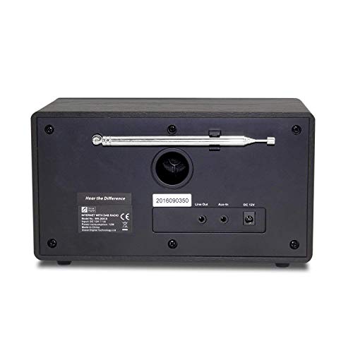 Ocean Digital WR282CD Radio de Internet Dab/Dab + con Bluetooth/FM 2.4 'Pantalla LCD en Color - Negro