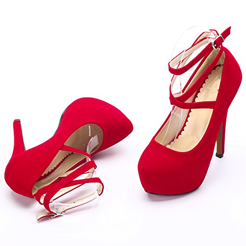Ochenta - Zapato de tacón alto con plataforma y correa para el tobillo, para mujer, color, talla 39.5 EU