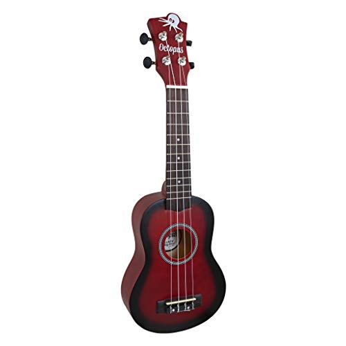 Octopus Ukelele - Ukelele soprano UK200D-RDB, color rojo metálico