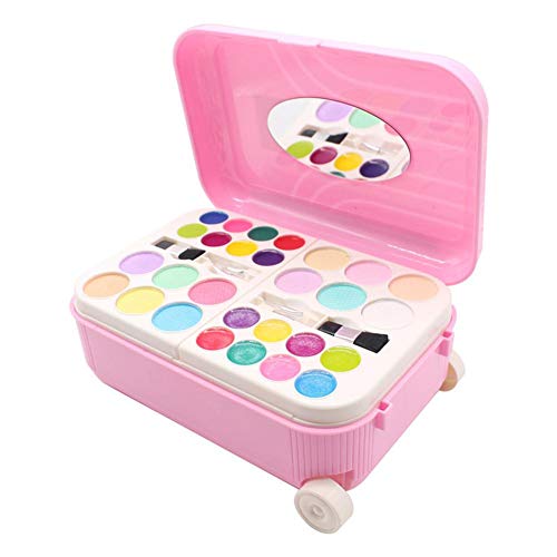 Oddity Set de paletas de Maquillaje, vestirse con Estuches de tocador Juego de imaginación Maquillaje cosmético Lavable Real Girl Makeup Toy para niñas y niños