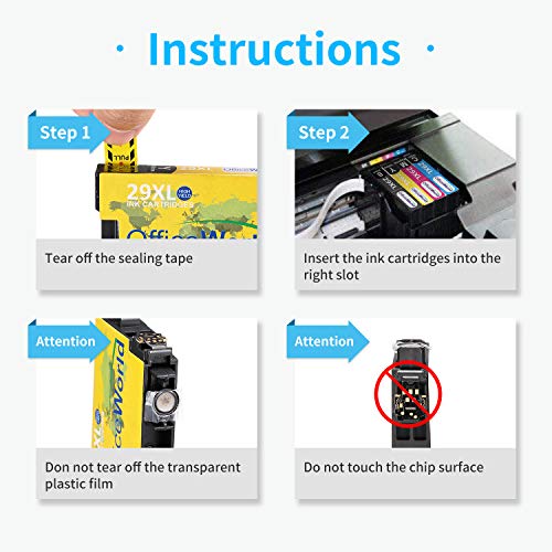 OfficeWorld 29 29 XL Cartuchos de Tinta para Epson 29XL Compatible con Epson Expression Home XP-245 XP-342 XP-442 XP-235 XP-335 XP-255 XP-452 XP-352 XP-455 XP-345 XP-432 XP-332 XP-247