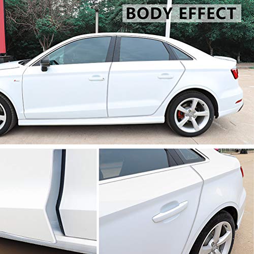 OFNMY 2pcs 2.8m Protección de Silicona de Puerta de Coche con 40 Pegatinas de Doble Cara para la Mayoría de los Sedanes (Transparente)