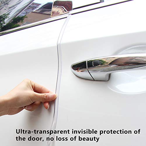 OFNMY 2pcs 2.8m Protección de Silicona de Puerta de Coche con 40 Pegatinas de Doble Cara para la Mayoría de los Sedanes (Transparente)