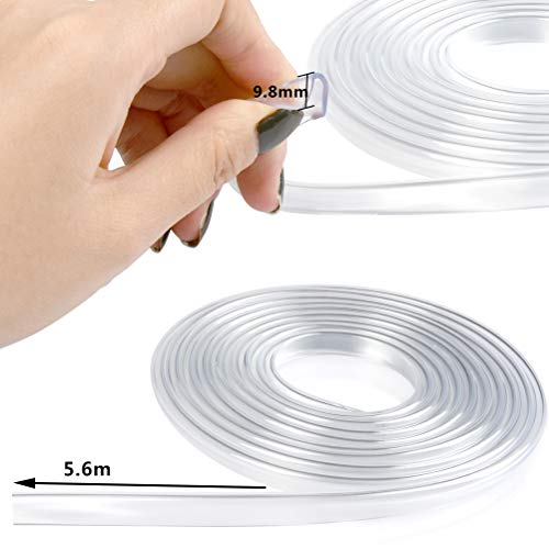 OFNMY 2pcs 2.8m Protección de Silicona de Puerta de Coche con 40 Pegatinas de Doble Cara para la Mayoría de los Sedanes (Transparente)