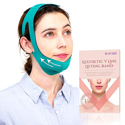 Oh My Muse Mascarilla de elevación – Banda de elevación reutilizable doble reductor de barbilla – Estética V Line Face Shaper (verde)