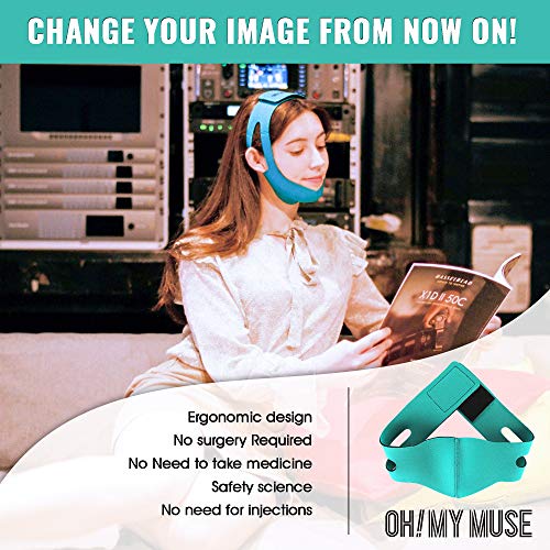 Oh My Muse Mascarilla de elevación – Banda de elevación reutilizable doble reductor de barbilla – Estética V Line Face Shaper (verde)