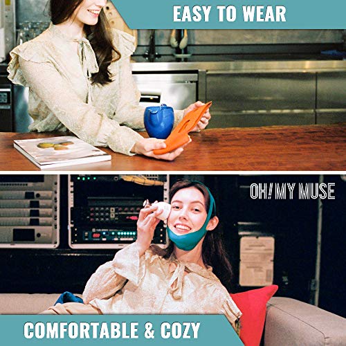 Oh My Muse Mascarilla de elevación – Doble barbillero reutilizable – Estética V Line Face Shaper (Beige)