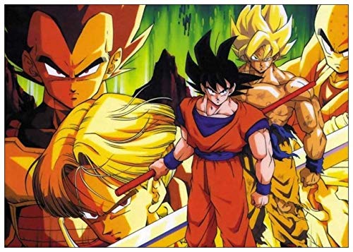 oioiu Artista de Pared decoración de la casa Lienzo Pintura Dragon Ball Anime japonés impresión de Imagen Estilo nórdico habitación de los niños Pasillo Dormitorio Sala de Estar Cartel sin Marco