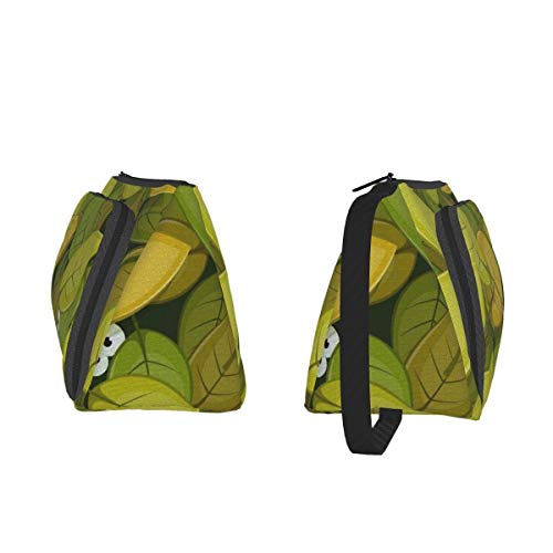 Ojos dentro de hojas verdes estuche de gran capacidad oficina papelería caja almacenamiento cartera