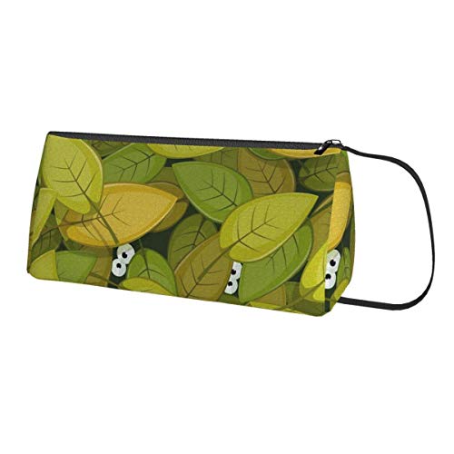 Ojos dentro de hojas verdes estuche de gran capacidad oficina papelería caja almacenamiento cartera