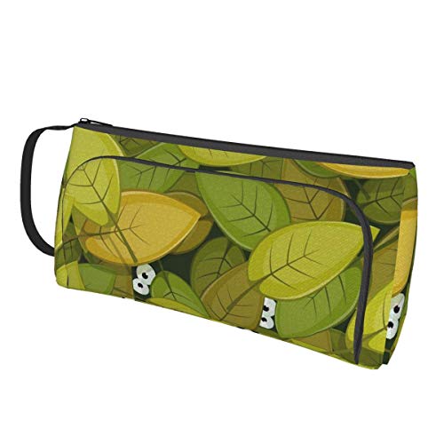 Ojos dentro de hojas verdes estuche de gran capacidad oficina papelería caja almacenamiento cartera