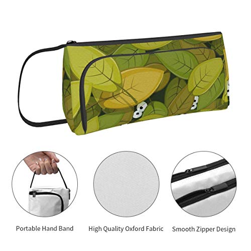 Ojos dentro de hojas verdes estuche de gran capacidad oficina papelería caja almacenamiento cartera