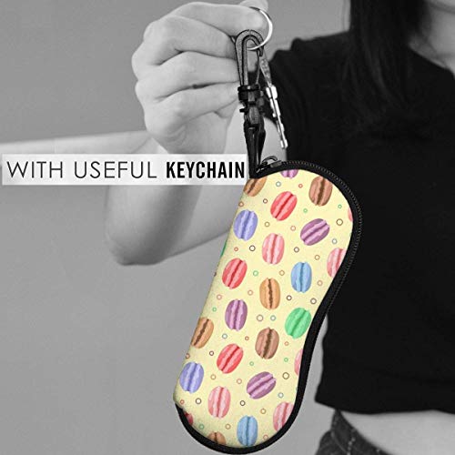 OKIJH Estuche portátil para gafas, caja de almacenamiento, estuche para gafas, bolsa de cosméticos Colorful Delicious French Dessert Macaron Portable Eyeglass Case Abrasion Resistant Glasses Protectiv