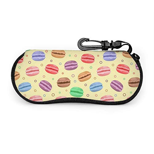 OKIJH Estuche portátil para gafas, caja de almacenamiento, estuche para gafas, bolsa de cosméticos Colorful Delicious French Dessert Macaron Portable Eyeglass Case Abrasion Resistant Glasses Protectiv