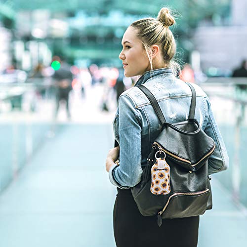 Olgaa - Juego de 10 fundas de botellas recargables con botellas vacías de plástico para botellas de viaje de varios colores, con soporte para llavero para almacenamiento de perfumes