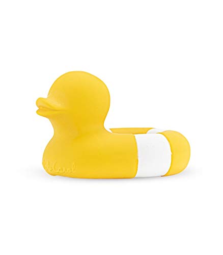 Oli & Carol - Juguete Baño de Caucho Natural, Flo The Floatie, Amarillo, 10 cm