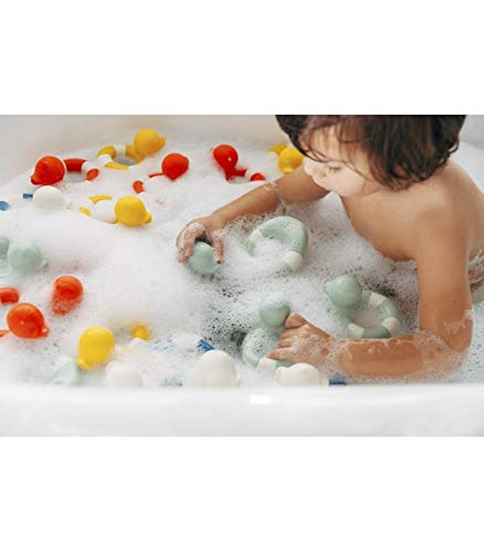 Oli & Carol - Juguete Baño de Caucho Natural, Flo The Floatie, Amarillo, 10 cm