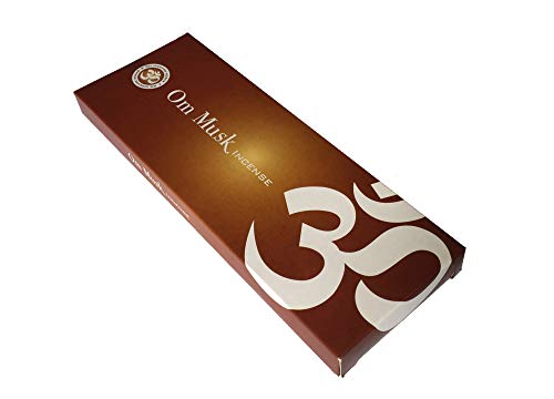 Om Musk Masala Incienso Sticks – Om Musk Incense Sticks - caja de 100 gramos - Pasión - Prosperidad - Suerte - Creatividad - Valor - Meditación - Comercio justo