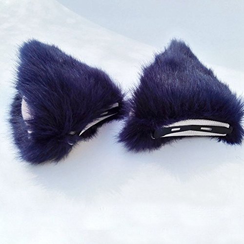 ONECHANCE Orejas de zorro cosplay oreja de gato diadema Catwoman disfraz de Halloween Carnaval (Rosa azul marino)
