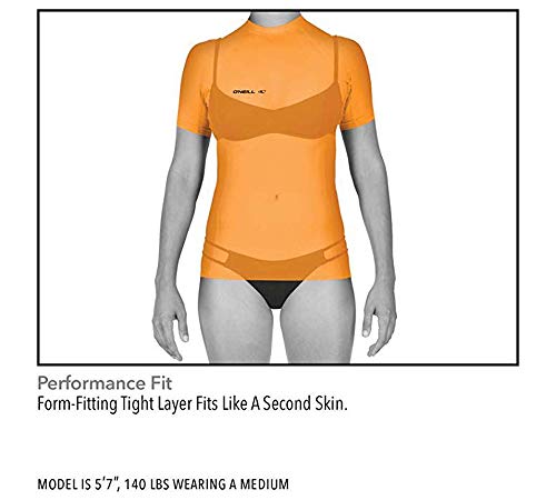 O'Neill Wetsuits Women's Basic Skins Long Sleeve Rash Guard Camiseta de Sol, Cristal de mar, Large para Mujer