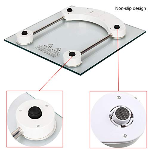 Online-shoppee Báscula de baño digital BodyTone digital | Báscula de pesaje corporal con pantalla LCD | Báscula de peso cuadrada con tecnología Step-On | 180 Kg