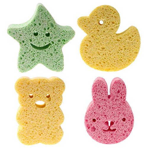 Onsinic 4kinds Infantil de Dibujos Animados baño Toalla BrushShower Masaje del Cuerpo de la Esponja de baño Cepillos Cepillos KURNOSIKI 40506 para niños y niñas Juguetes
