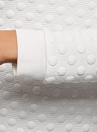 oodji Collection Mujer Suéter Recto de Tejido Texturizado, Blanco, ES 44 / XL