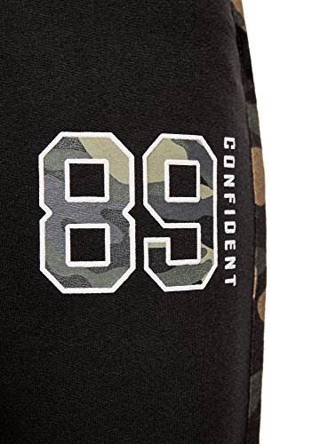 oodji Ultra Mujer Pantalones de Punto con Acabado en Contraste, Negro, S