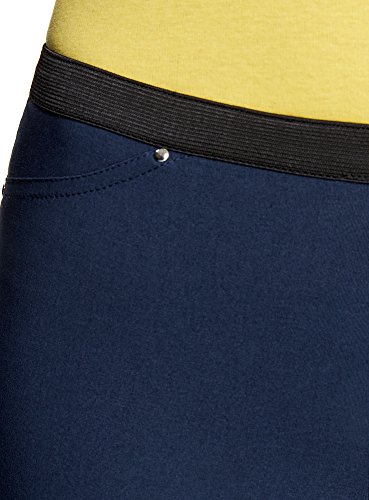 oodji Ultra Mujer Pantalones Stretch Estrechos, Azul, ES 34 / XXS