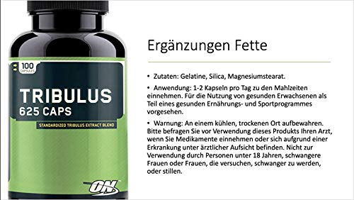 Optimum Nutrition Tribulus Cápsulas, 625 mg, 100 unidades