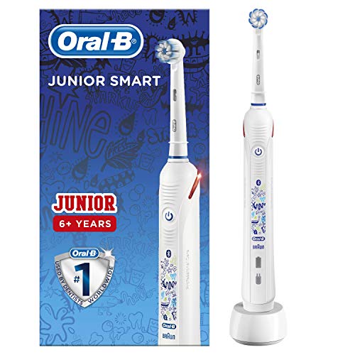 Oral-B Junior Smart - Cepillo Eléctrico Recargable con Tecnología de Braun, 1 Mango, 1 Cabezal, Apto para Niños Mayores de 6 Años