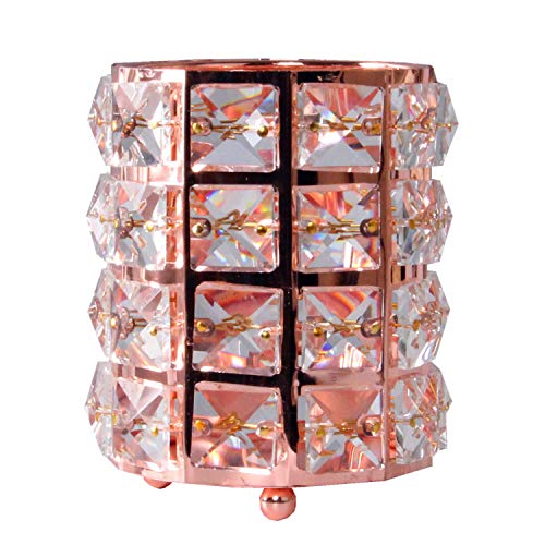 Organizador de brochas de Maquillaje para Mujer, con Forma de Cubo de Almacenamiento, para Cejas, lápices, Vasos y Herramientas(Oro Rosa)