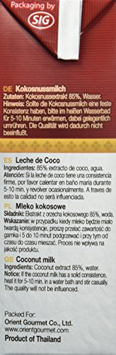 Orient Gourmet Leche de Coco Contenido de Grasa 17-19% - 12 Tetra Pack