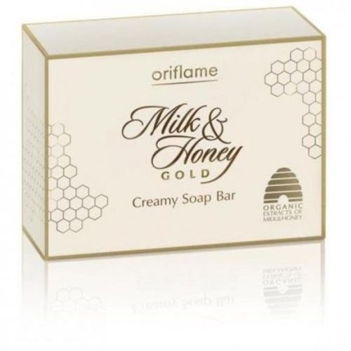 Oriflame - Barra de jabón cremoso de oro con leche y miel, 100 g (juego de 2 piezas)