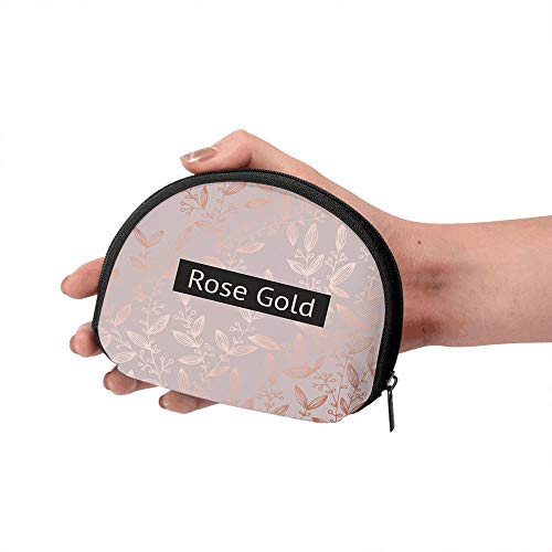 Oro Rosa Floral Ventas Naturaleza Mujeres Niñas Concha Cosmética Maquillaje Bolsa de Almacenamiento Monedas de Compras al Aire Libre Monedero Organizador