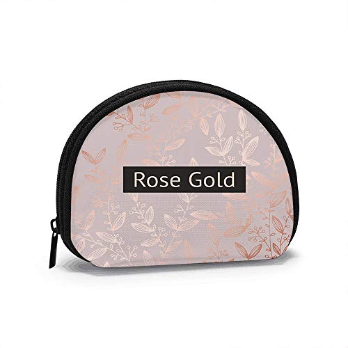 Oro Rosa Floral Ventas Naturaleza Mujeres Niñas Concha Cosmética Maquillaje Bolsa de Almacenamiento Monedas de Compras al Aire Libre Monedero Organizador