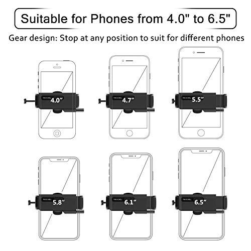 ORYCOOL Soporte Móvil para Coche, Soporte Teléfono Coche para Rejillas del, Porta Universal para Teléfono con Clip de ventilación, Compatible con iPhone, Samsung, Huawei (para 4.7''- 6.8 '') (Gris)