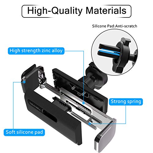 ORYCOOL Soporte Móvil para Coche, Soporte Teléfono Coche para Rejillas del, Porta Universal para Teléfono con Clip de ventilación, Compatible con iPhone, Samsung, Huawei (para 4.7''- 6.8 '') (Gris)
