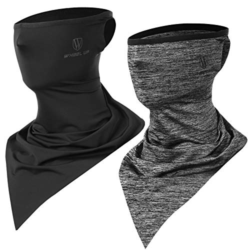 Ossky Bandanas multifuncionales elásticas,Polainas para el Cuello, Facial pañuelo Cuello Polainas de Verano Seda Hielo, protección UV y contra el Viento/Sudor y Transpirable/Secado rápido（Gray+Black）