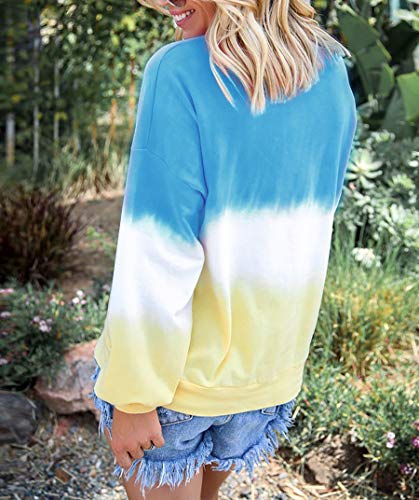 OtoñO Invierno Mujer SuéTer Arco Iris Gradiente ImpresióN SuéTer De Manga Larga