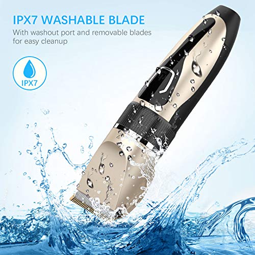 OUDEKAY Cortapelos Profesional Hombre Recargable Motor Silencioso Cuchilla Cerámica, Máquina Cortar Pelo Inalámbrico Batería 2000mAh, Recortador Pelo Barba Kit Familia