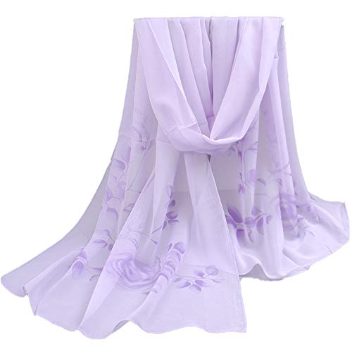 Oukeep Todas Las Estaciones Bufanda Para Mujer Impresión Digital Gasa Bufanda De Seda Ramas Y Hojas Toalla De Playa Rosa Aire Acondicionado Toalla Chal