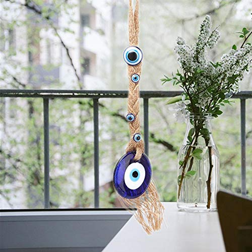 Outbit Adorno Colgante de Pared de Mal de Ojo - Amuleto de Cristal Turco Amuleto de Ojo de la Suerte Azul Colgante de Pared de Mal de Ojo Turco Protección de la Suerte
