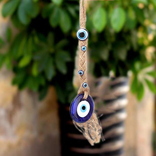 Outbit Adorno Colgante de Pared de Mal de Ojo - Amuleto de Cristal Turco Amuleto de Ojo de la Suerte Azul Colgante de Pared de Mal de Ojo Turco Protección de la Suerte