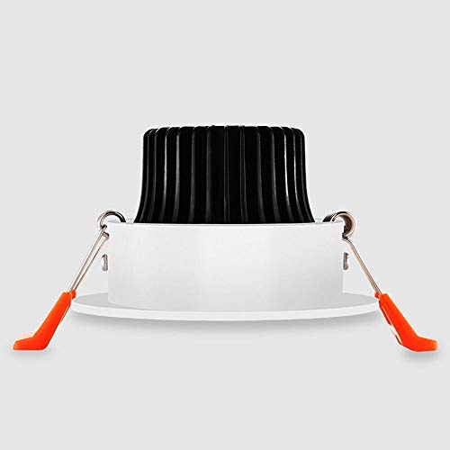 OUUED Lámpara empotrada LED ultra delgada Lámpara empotrada de oblea redonda para techo Lámpara empotrada de techo de luz baja Shell retardante de la llama para la habitación Oficina Cocina Hotel Blan