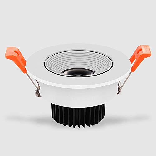 OUUED Lámpara empotrada LED ultra delgada Lámpara empotrada de oblea redonda para techo Lámpara empotrada de techo de luz baja Shell retardante de la llama para la habitación Oficina Cocina Hotel Blan