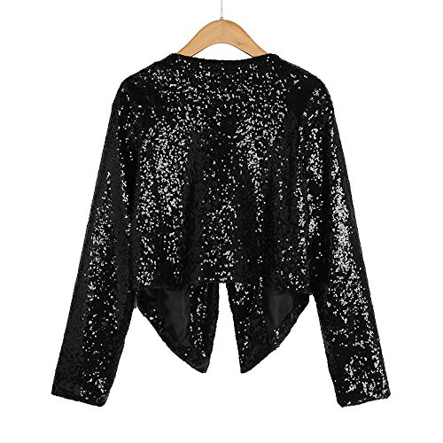 OverDose mujer De Manga Larga con Lentejuelas Irregulares del Partido De La Manera Club Cardigan Tops Cubren La Capa Chaqueta De Mujeres Abrigo