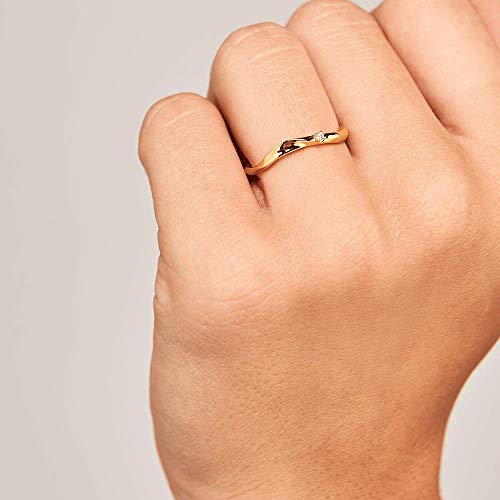 P D PAOLA - Anillo MIKA GOLD - Plata de Ley 925 bañada en Oro de 18k - Joyas para Mujer (14)